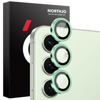 For Samsung Galaxy S25 5G NORTHJO Camera Lens Protector CD Metal Ring Tempered Glass Film(Green)