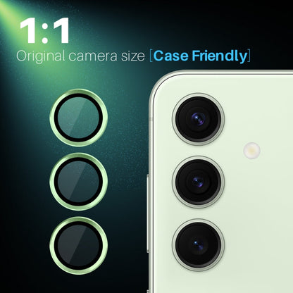 For Samsung Galaxy S25 5G NORTHJO Camera Lens Protector CD Metal Ring Tempered Glass Film(Green)