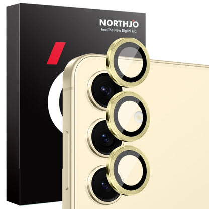 For Samsung Galaxy S25 5G NORTHJO Camera Lens Protector CD Metal Ring Tempered Glass Film(Gold)