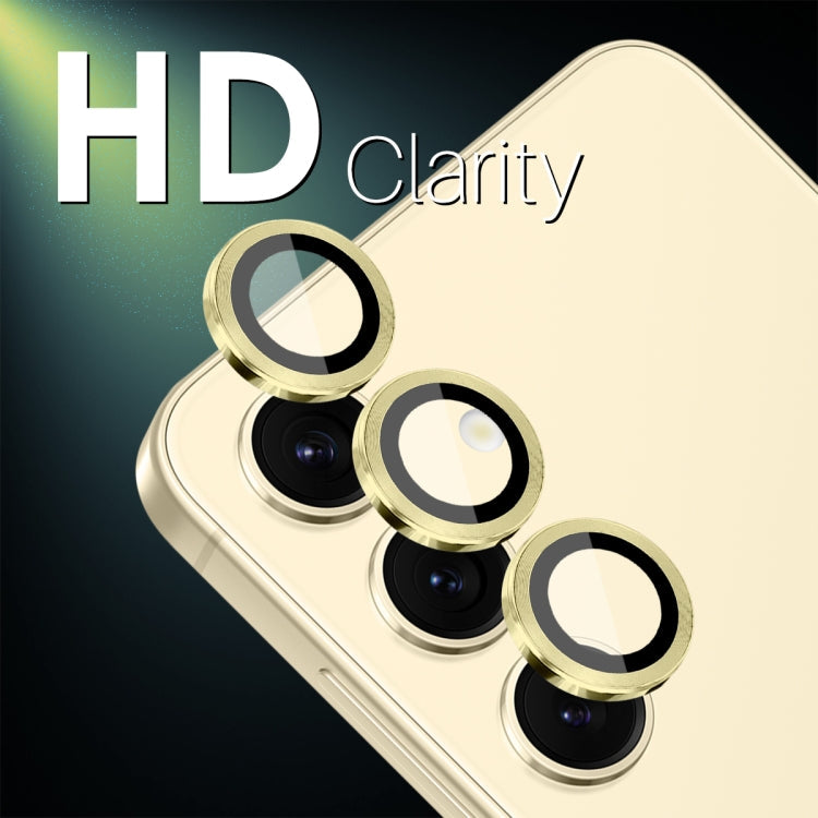 For Samsung Galaxy S25 5G NORTHJO Camera Lens Protector CD Metal Ring Tempered Glass Film(Gold)