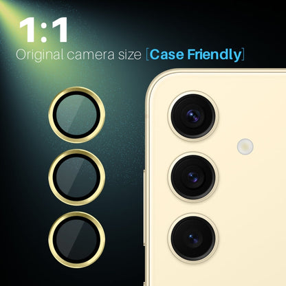 For Samsung Galaxy S25 5G NORTHJO Camera Lens Protector CD Metal Ring Tempered Glass Film(Gold)