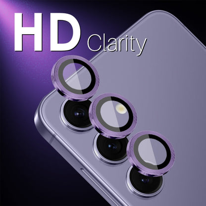 For Samsung Galaxy S25 5G NORTHJO Camera Lens Protector CD Metal Ring Tempered Glass Film(Purple)