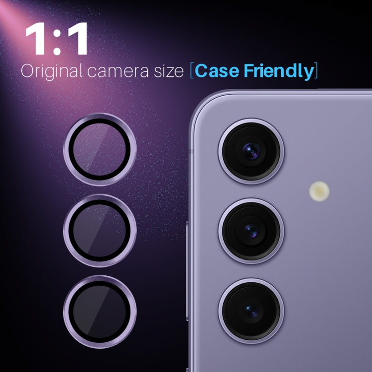 For Samsung Galaxy S25 5G NORTHJO Camera Lens Protector CD Metal Ring Tempered Glass Film(Purple)