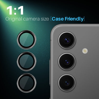 For Samsung Galaxy S25+ 5G NORTHJO Camera Lens Protector CD Metal Ring Tempered Glass Film(Black)