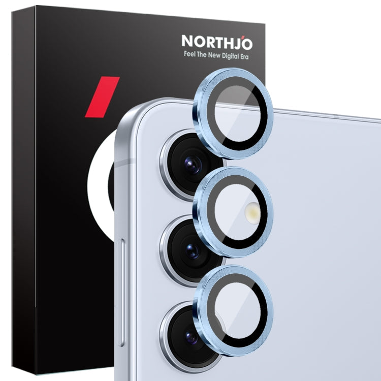 For Samsung Galaxy S25+ 5G NORTHJO Camera Lens Protector CD Metal Ring Tempered Glass Film(Blue)
