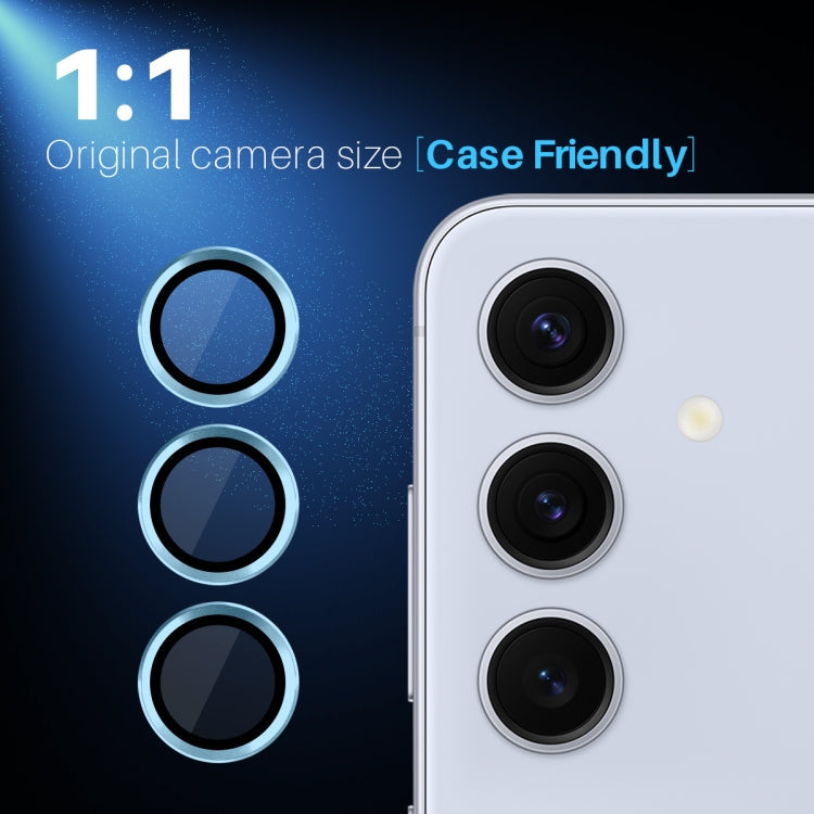 For Samsung Galaxy S25+ 5G NORTHJO Camera Lens Protector CD Metal Ring Tempered Glass Film(Blue)