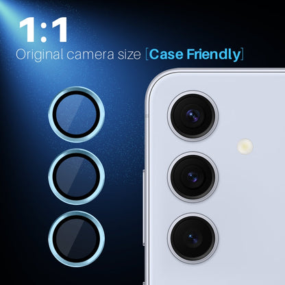 For Samsung Galaxy S25+ 5G NORTHJO Camera Lens Protector CD Metal Ring Tempered Glass Film(Blue)