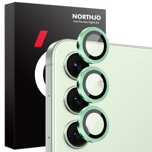 For Samsung Galaxy S25+ 5G NORTHJO Camera Lens Protector CD Metal Ring Tempered Glass Film(Green)
