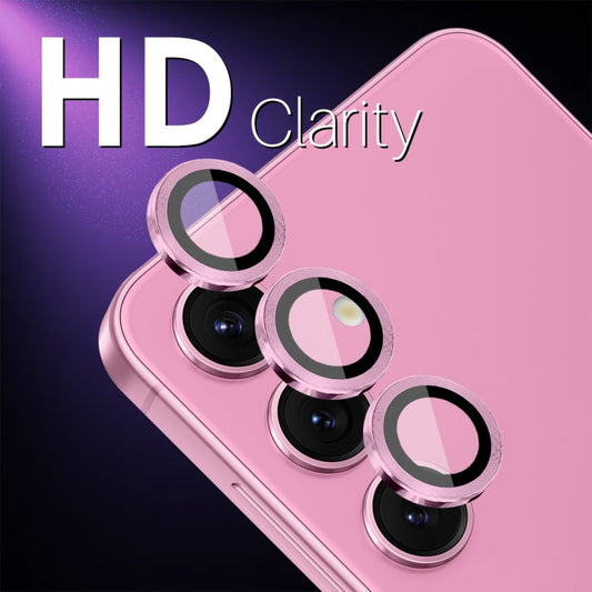 For Samsung Galaxy S25+ 5G NORTHJO Camera Lens Protector CD Metal Ring Tempered Glass Film(Pink)