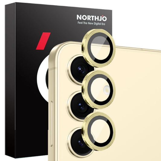For Samsung Galaxy S25+ 5G NORTHJO Camera Lens Protector CD Metal Ring Tempered Glass Film(Gold)