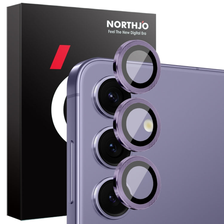 For Samsung Galaxy S25+ 5G NORTHJO Camera Lens Protector CD Metal Ring Tempered Glass Film(Purple)