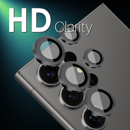 For Samsung Galaxy S25 Ultra 5G NORTHJO Camera Lens Protector CD Metal Ring Tempered Glass Film(Black)