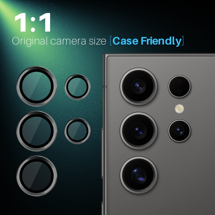 For Samsung Galaxy S25 Ultra 5G NORTHJO Camera Lens Protector CD Metal Ring Tempered Glass Film(Black)