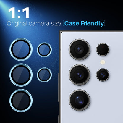 For Samsung Galaxy S25 Ultra 5G NORTHJO Camera Lens Protector CD Metal Ring Tempered Glass Film(Blue)