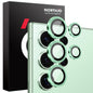 Pour Samsung Galaxy S25 Ultra 5G NORTHJO Protecteur d'objectif d'appareil photo Anneau métallique CD Film en verre trempé (vert)