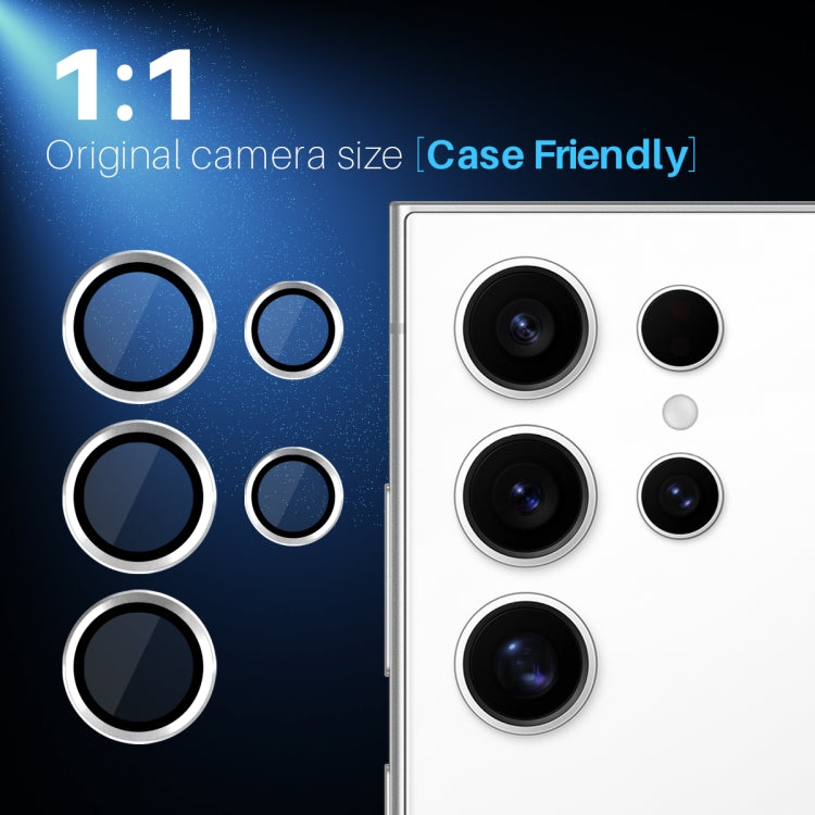 For Samsung Galaxy S25 Ultra 5G NORTHJO Camera Lens Protector CD Metal Ring Tempered Glass Film(Silver)