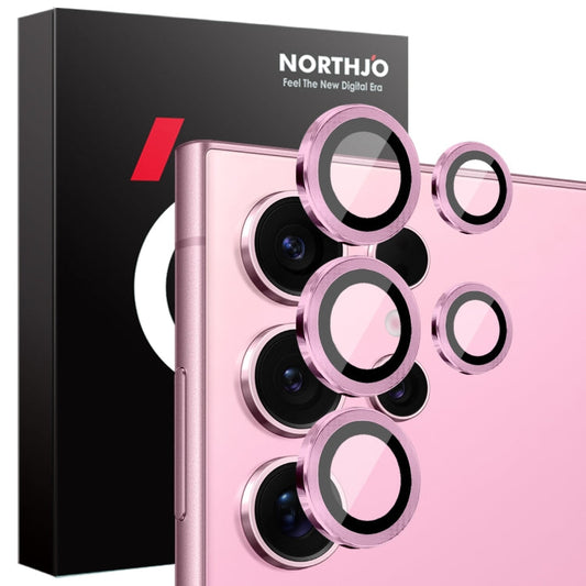 For Samsung Galaxy S25 Ultra 5G NORTHJO Camera Lens Protector CD Metal Ring Tempered Glass Film(Pink)