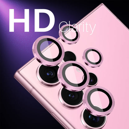 For Samsung Galaxy S25 Ultra 5G NORTHJO Camera Lens Protector CD Metal Ring Tempered Glass Film(Pink)
