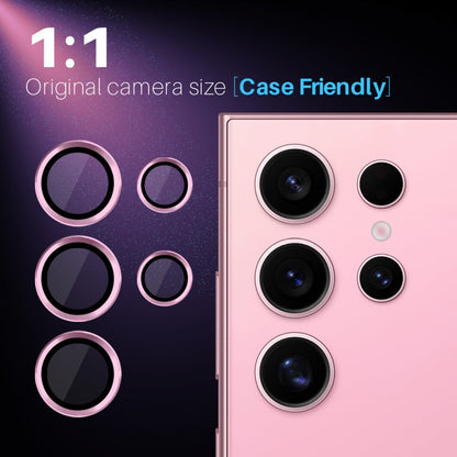 For Samsung Galaxy S25 Ultra 5G NORTHJO Camera Lens Protector CD Metal Ring Tempered Glass Film(Pink)
