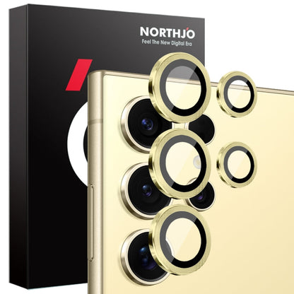 For Samsung Galaxy S25 Ultra 5G NORTHJO Camera Lens Protector CD Metal Ring Tempered Glass Film(Gold)