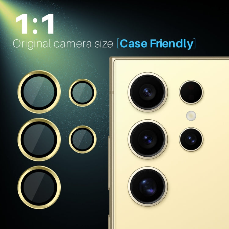 For Samsung Galaxy S25 Ultra 5G NORTHJO Camera Lens Protector CD Metal Ring Tempered Glass Film(Gold)