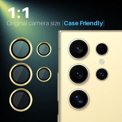 For Samsung Galaxy S25 Ultra 5G NORTHJO Camera Lens Protector CD Metal Ring Tempered Glass Film(Gold)