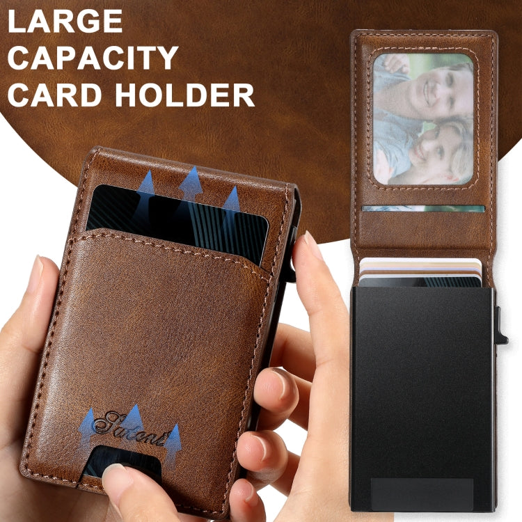 For Samsung Galaxy S24+ 5G Suteni H19 Oil Wax 2-in-1 MagSafe Removable Card Box Back Phone Case(Brown)