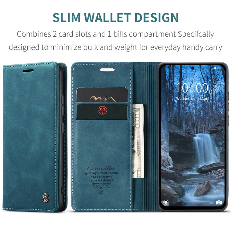 For Redmi Note 14 5G CaseMe 013 Multifunctional Horizontal Flip Leather Phone Case(Blue)