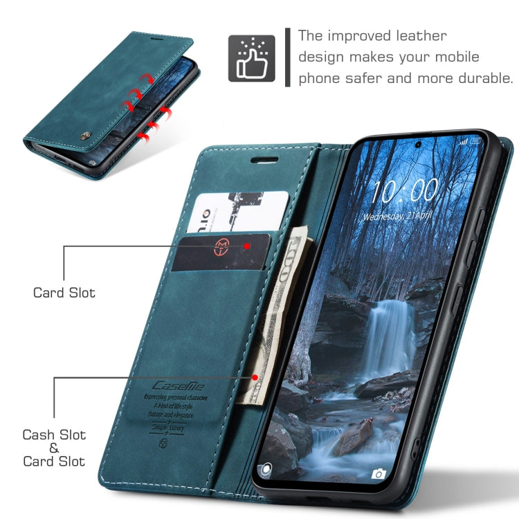 For Redmi Note 14 5G CaseMe 013 Multifunctional Horizontal Flip Leather Phone Case(Blue)