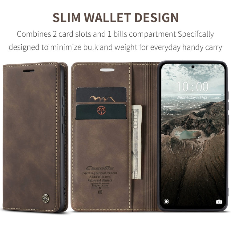 For Redmi Note 14 5G CaseMe 013 Multifunctional Horizontal Flip Leather Phone Case(Coffee)