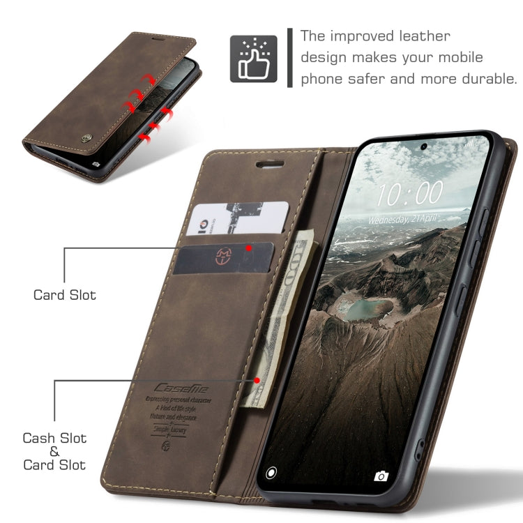 For Redmi Note 14 5G CaseMe 013 Multifunctional Horizontal Flip Leather Phone Case(Coffee)
