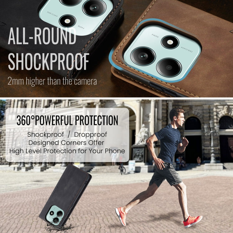 For Redmi Note 14 5G CaseMe 013 Multifunctional Horizontal Flip Leather Phone Case(Black)