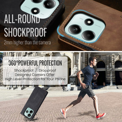 For Redmi Note 14 5G CaseMe 013 Multifunctional Horizontal Flip Leather Phone Case(Black)