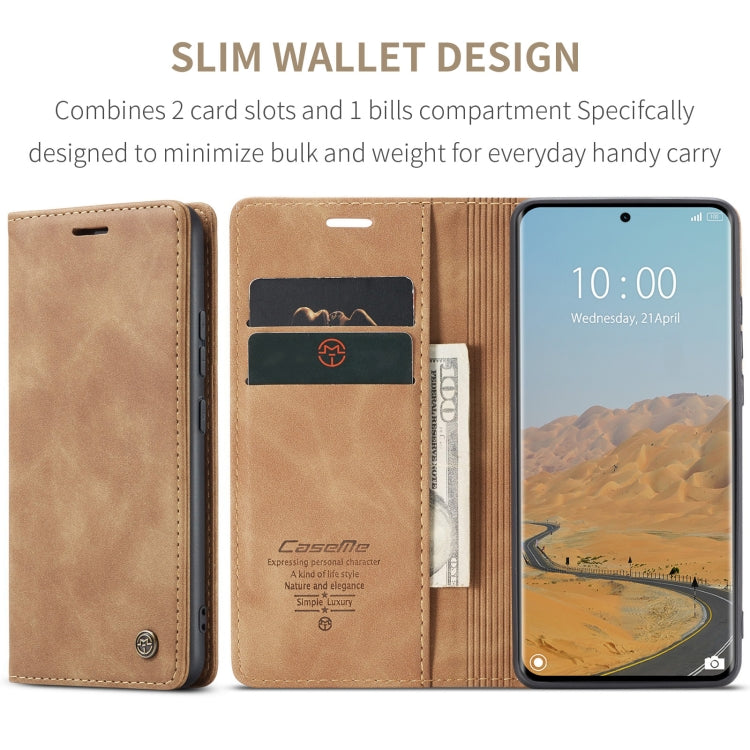 For Redmi Note 14 Pro 5G CaseMe 013 Multifunctional Horizontal Flip Leather Phone Case(Brown)