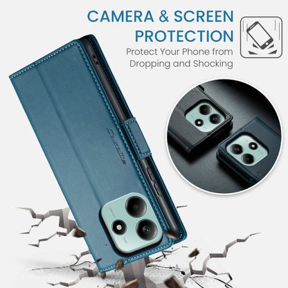 For Redmi Note 14 5G CaseMe 023 Butterfly Buckle Litchi Texture RFID Anti-theft Leather Phone Case(Blue)