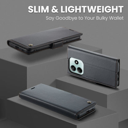 For Redmi Note 14 5G CaseMe 023 Butterfly Buckle Litchi Texture RFID Anti-theft Leather Phone Case(Black)