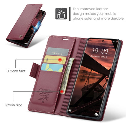 For Redmi Note 14 Pro 5G CaseMe 023 Butterfly Buckle Litchi Texture RFID Anti-theft Leather Phone Case(Red)