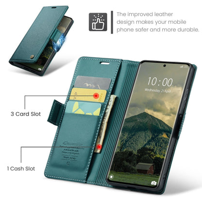 Pour Redmi Note 14 Pro 5G Étui de téléphone en cuir anti-vol RFID texture litchi avec boucle papillon CaseMe 023 (Vert)