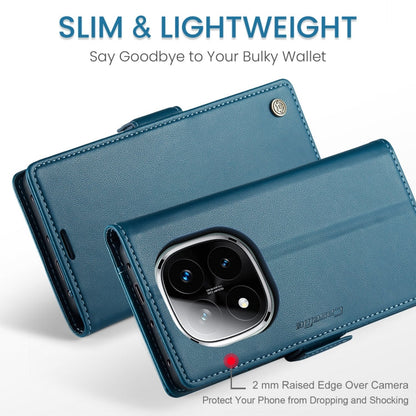 For Redmi Note 14 Pro 5G CaseMe 023 Butterfly Buckle Litchi Texture RFID Anti-theft Leather Phone Case(Blue)