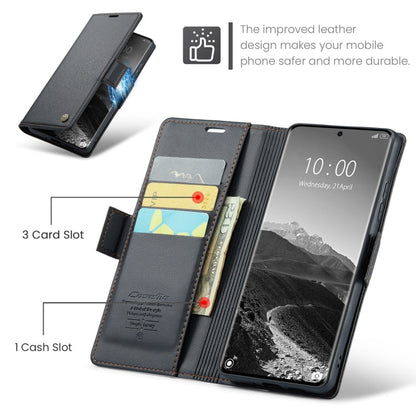 For Redmi Note 14 Pro 5G CaseMe 023 Butterfly Buckle Litchi Texture RFID Anti-theft Leather Phone Case(Black)