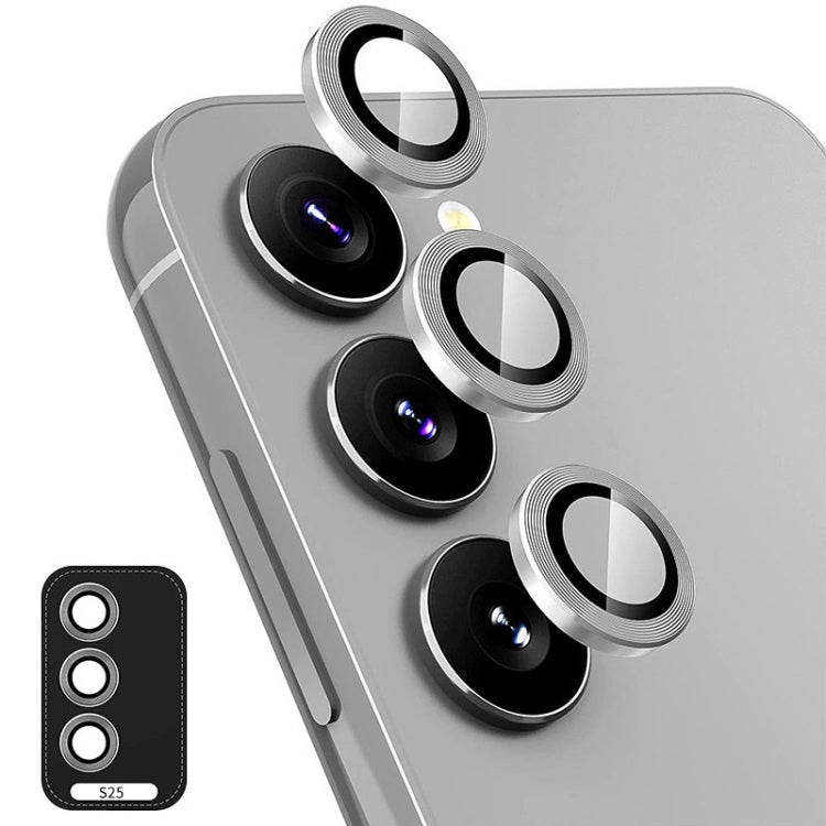 For Samsung Galaxy S25 5G ENKAY Hat-Prince 9H Rear Camera Lens Aluminium Alloy Tempered Glass Film(Grey)