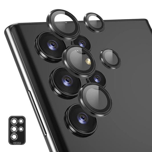 For Samsung Galaxy S25 Ultra 5G ENKAY Hat-Prince 9H Rear Camera Lens Aluminium Alloy Tempered Glass Film(Black)