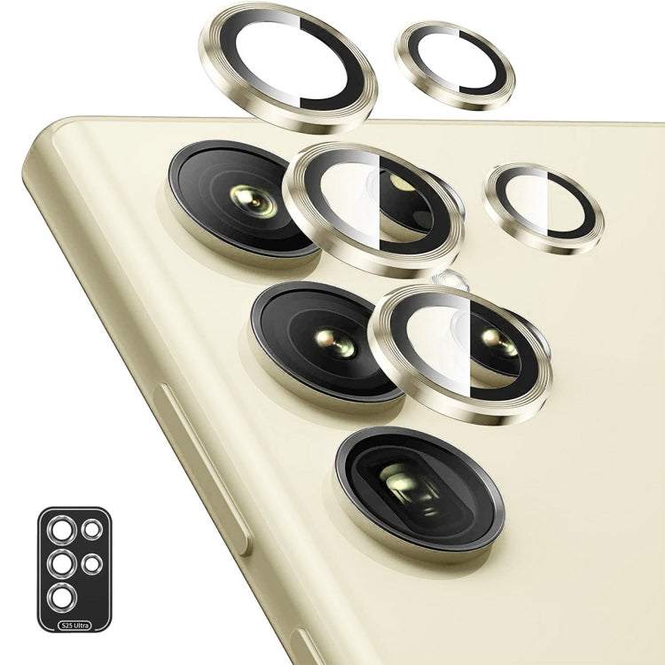 Pour Samsung Galaxy S25 Ultra 5G Film en verre trempé en alliage d'aluminium ENKAY Hat-Prince 9H pour objectif de caméra arrière (Doré)