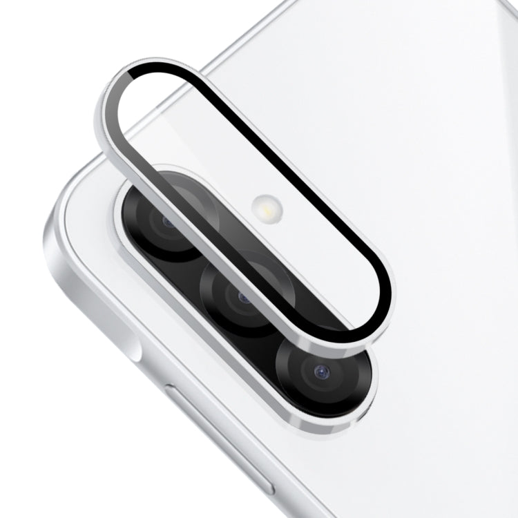 Pour Samsung Galaxy A36 / A56 ENKAY 9H Protection d'Objectif Arrière en Alliage d'Aluminium et Verre Trempé (Argent)