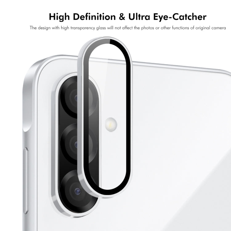 Pour Samsung Galaxy A36 / A56 ENKAY 9H Protection d'Objectif Arrière en Alliage d'Aluminium et Verre Trempé (Argent)