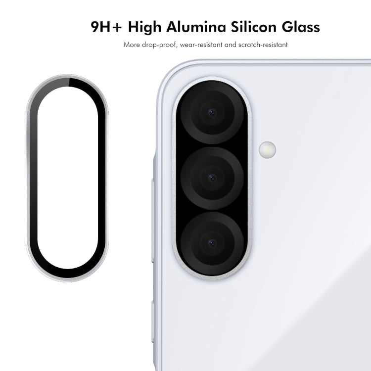 Pour Samsung Galaxy A36 / A56 ENKAY 9H Protection d'Objectif Arrière en Alliage d'Aluminium et Verre Trempé (Argent)