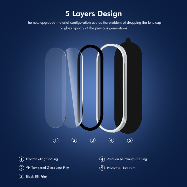 Pour Samsung Galaxy A36 / A56 ENKAY 9H Protection d'Objectif Arrière en Alliage d'Aluminium et Verre Trempé (Argent)