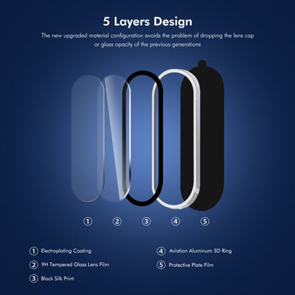 Pour Samsung Galaxy A36 / A56 ENKAY 9H Protection d'Objectif Arrière en Alliage d'Aluminium et Verre Trempé (Argent)