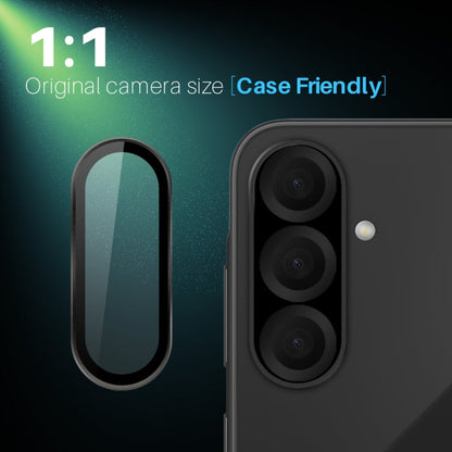 For Samsung Galaxy A36 5G NORTHJO Camera Lens Protector CD Metal Ring Tempered Glass Film(Black)