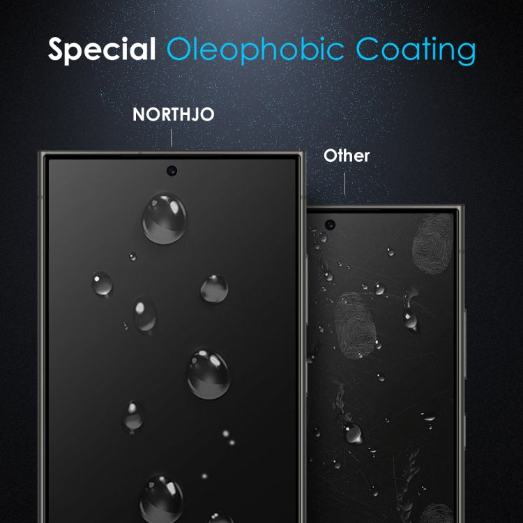 For Samsung Galaxy S25 Ultra 5G NORTHJO A++ Screen Full Glue Silk Printing Tempered Glass Film, Support Fingerprint Unlock